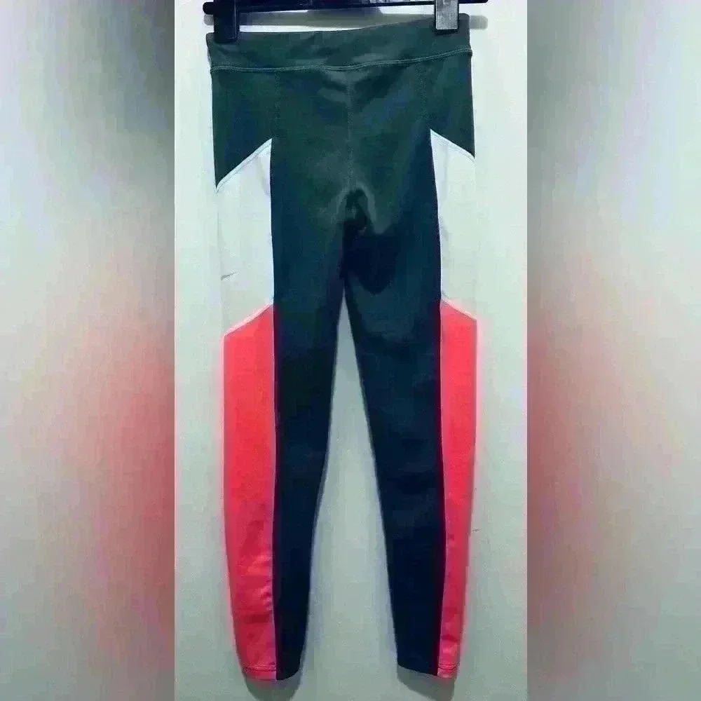 Nike Dri-Fit Tight Fit Leggings, Girls Size XL, Black with Pink & White Panels - Picture 3 of 10